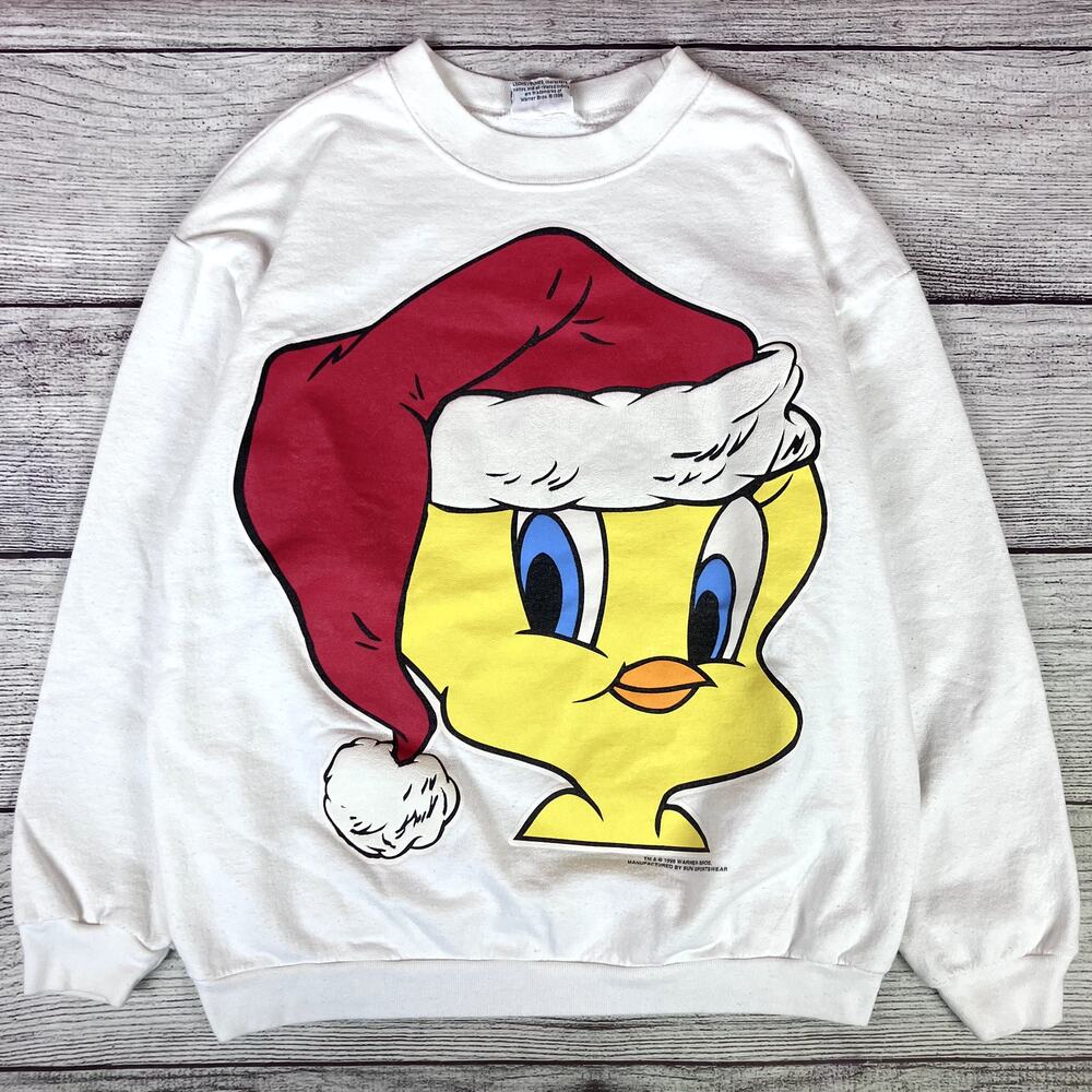 Vintage 1998 Tweety Bird Looney Tunes Christmas Crewneck